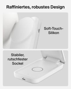 Statie de incarcare wireless Belkin UltraCharge 2-in-1, 25W, alba - Img 4