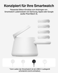 Statie de incarcare wireless Belkin UltraCharge 3-in-1, 25W, alba - Img 2