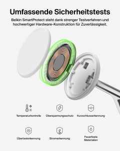 Statie de incarcare wireless Belkin UltraCharge 3-in-1, 25W, alba - Img 6