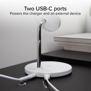 Statie de incarcare wireless SBS 2in1, 15W, design minimalist, alba - Img 7