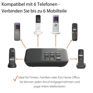 Statie DECT Gigaset Box 200A cu raspuns automat, 6 mobilteile, negru - Img 3