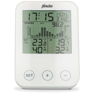 Statie Meteo Alecto WS-1200, Masurare Temperatura, Umiditate, Pluviometru, Alb
