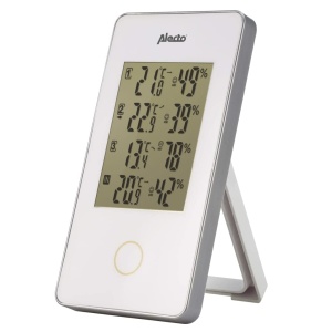 Statie Meteo Alecto WS-1330 cu 3 Senzori Exteriori, Masurare Temperatura si Umiditate, Alb - Img 2