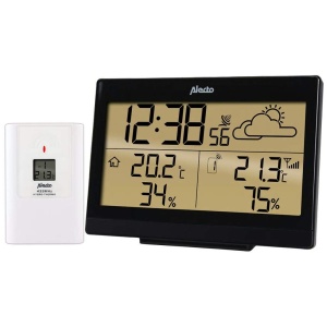Statie Meteo Alecto WS-2300 cu Display Mare, Sensor Wireless, Alarma de Inghet, Negru