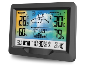 Statie Meteo BERDSEN BD-901 cu Display, Masurare Temperatura Interioara si Exterioara, Alarma Snooze, Negru - Img 6
