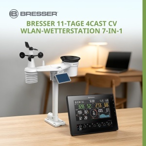 Statie Meteo Bresser 11-Zile 7-in-1 cu Wi-Fi, Solar, Negru - Img 2