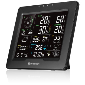 Statie Meteo Bresser 8-in-1 cu Senor Exterior, Hitzestress, Negru - Img 3