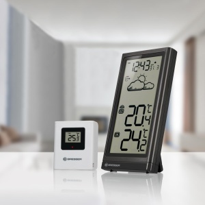 Statie Meteo Bresser Meteo Temp, cu Afisaj Digital, Senzor Exterior, Negru - Img 2
