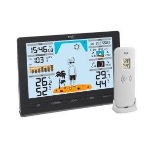 Statie meteo TFA Dostmann METEO JACK 35109701 cu senzor extern afisaj digital negru