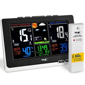 Statie Meteo TFA Dostmann SPRING cu Sensor Exterior, Display Colorat