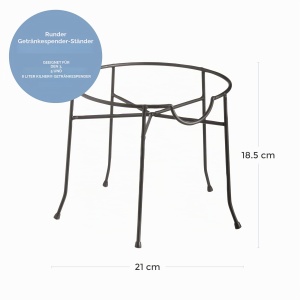 Stativ pentru Dispenser de Bauturi Kilner ROUND, Negru, 18.5 cm - Img 2