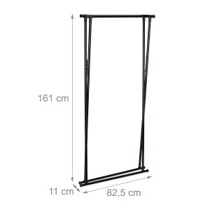 Stativ pentru Haine Relaxdays, Negru, 2 Stanguri, Extensibil, 139x135x95 cm - Img 5