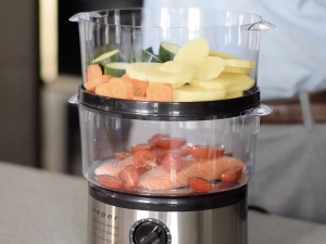 Steamer Beper 5L, 400-500W, Timer 60 minute, Argintiu si Negru - Img 9