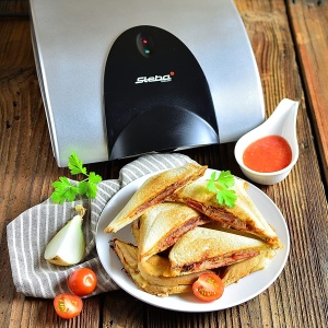 Steba SG40 Sandwich Maker / 4 x 2 XXL Big American Toast / 1200 W Argintiu - Img 5