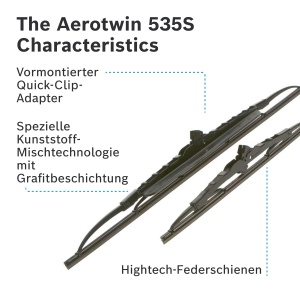 Stergatoare parbriz Bosch Twin Spoiler 535S, 530mm340mm, Set pentru Frontscheibe - Img 6