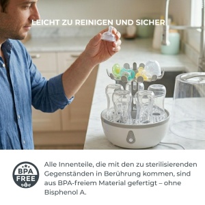 Sterilizator aburi Nuvita Sterieasy 1083 pentru 6 biberoane, inox, BPA free - Img 5