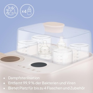 Sterilizator cu aburi Lionelo SteamUp 3in1 pentru biberoane, 4 biberoane, BPA-free - Img 3
