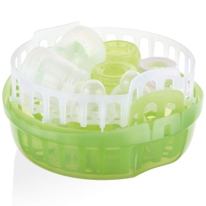 Sterilizator cu aburi MAM pentru microunde, inclusiv sticla Anti-Colic 160 ml, albverde - Img 5