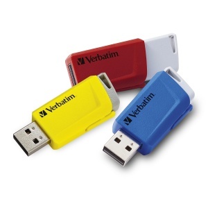 Stick USB Verbatim Store n Click 16GB, USB 3.2 Gen 1, Culoare Rosu, Albastru, Galben