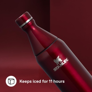 Sticla de apa Stanley All Day Slim 0.6L - Garnet Shine, inox, izolare vacuum - Img 4