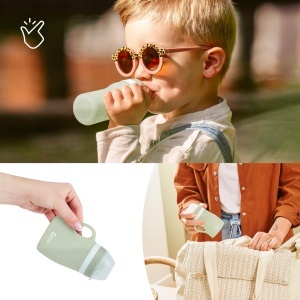 Sticla de baut Babymoov 150ml, cu 2 suzete, din silicon, verde - Img 5