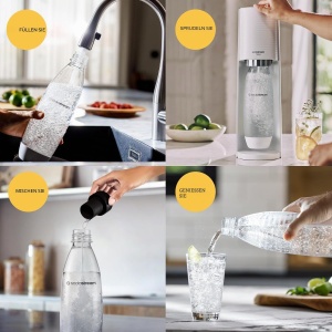 Sticla pentru apa carbogazoasa SodaStream, 2 flacoane de 1L, BPA-free, spalabila - Img 4