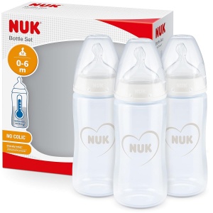 Sticla pentru bebelusi NUK First Choice Set 3 bucati 150 ml gri si alb