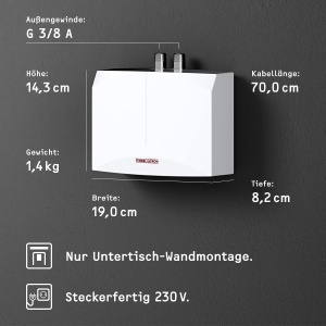 STIEBEL ELTRON DHM 3 Mini Boiler Electric 35 kW pentru chiuveta - Img 5