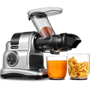 Storcator de fructe si legume AMZCHEF, 150W, 2 viteze, 80mm, alb
