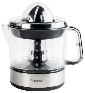 Storcator electric de citrice si portocale Bestron, incl. 2 conuri de presare si capac de aroma, motor cu doua directii de rotatie (stanga/dreapta), capacitate: 0,7 litri, 40 wati, culoare: argintiu, ACJ350Z - Img 2