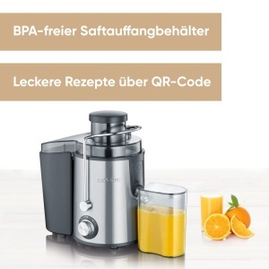 Storcator electric Severin ES 3566 400W otel inoxidabil 500 ml negruargintiu - Img 2