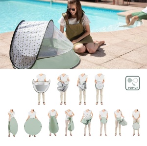 Strandmuschel Babymoov Aquani Provence - 3-in-1 cu UV Protectie LSF 50, Planschbecken si Reisebett - Img 5