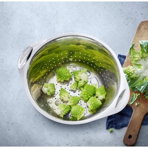 Strecuratoare WMF Gourmet din otel inoxidabil 24 cm strecuratoare cu gauri mari strecuratoare pentru paste din otel inoxidabil strecuratoare de bucata - Img 2