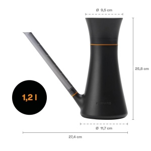 Stropitoare cu capac Fiskars, 1,2 l, se poate umple fara a scoate capacul, inaltime: 25,8 cm, negru/portocaliu, 1071307 - Img 3