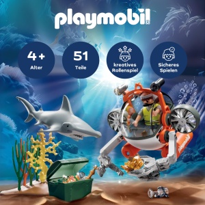 Submarin PLAYMOBIL 71860 cu accesorii si figura, pentru copii de la 4 ani - Img 2