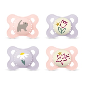 Sucea pentru bebelusi MAM Original Day Night, 0-6 luni, 4 bucati, silicon SkinSoft