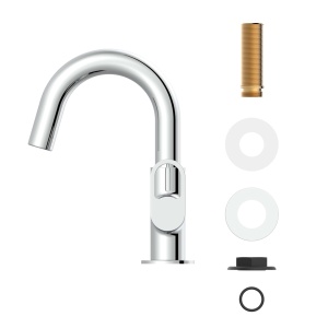 Supapa de podea cu apa rece Lenz BOW cu aspect cromat - cu gura pivotanta - design minimalist si manopera de inalta calitate - 42400502 - Img 6
