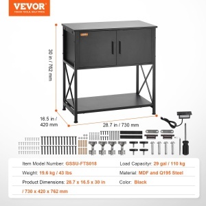 Suport acvariu VEVOR GSSU-FTS019 110 kg Negru cu dulap si prize integrate - Img 7