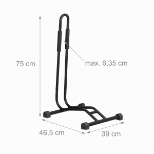Suport bicicleta Relaxdays, pentru roti de max. 2,5 inch, metal, negru - Img 4