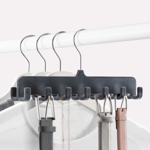 Suport curele Rayen Capacitate 14 curele Culoare gri inchis Dimensiuni 31.5x1.4x4.5 cm - Img 5