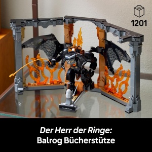 Suport de carti LEGO Der Herr der Ringe Balrog - 1201 piese, cu figurina Gandalf - Img 2