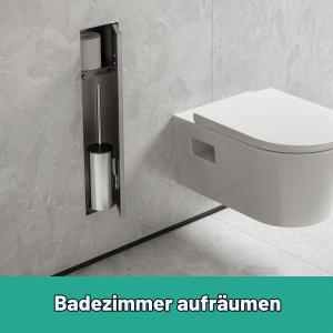 Suport de perete pentru periuta de dinti hansgrohe XtraStoris Rock, inox, cu usa beflisabila - Img 9