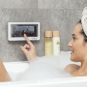 Suport de perete pentru smartphone InnovaGoods Cashower, impermeabil, alb sau gri - Img 6