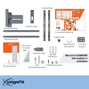 Suport de perete pentru televizor pivotant Vogel's Comfort TVM 3645 pentru televizoare de 40-77 inchi, max. 35 kg, pivotare pana la 180deg, suport TV Full-Motion max. VESA 600x400, compatibilitate universala, negru - Img 7