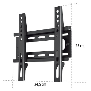Suport de perete TV Hama, rigid (suport de perete TV 19-46 inch, VESA 50x50 pana la VESA 200x200, pana la 25 kg, extra plat, cu dibluri Fischer) negru - Img 5