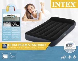 Suport de perna dubla Intex Classic cu pat gonflabil cu Fiber-Tech RP, Dimensiuni umflate: 99 cm x 191 cm x 25 cm (64146ND) - Img 2