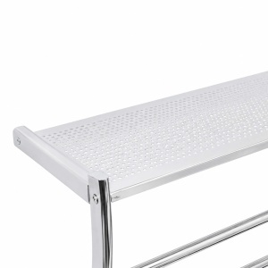 Suport de prosoape de perete Relaxdays, 3 tije, cromat, 43 x 56 x 23 cm - Img 9