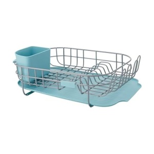 Suport de uscare compact KitchenAid cu tava de scurgere si cos detasabil 32x44x16 cm Mineral Water