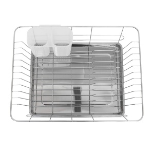 Suport de Uscare pentru Vase Relaxdays, Inox, Cu Cos pentru Tacamuri, Argintiu - Img 6