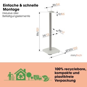 Suport difuzor Vogels SFS 4133 pentru Sonos Era 300, Alb, 82 cm - Img 6